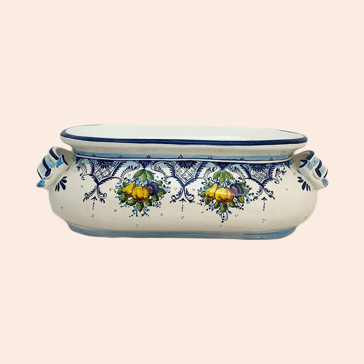 FR211D55 - Vasca castagna dec. fruttina l. 55cm. x 17h. x 22largh.